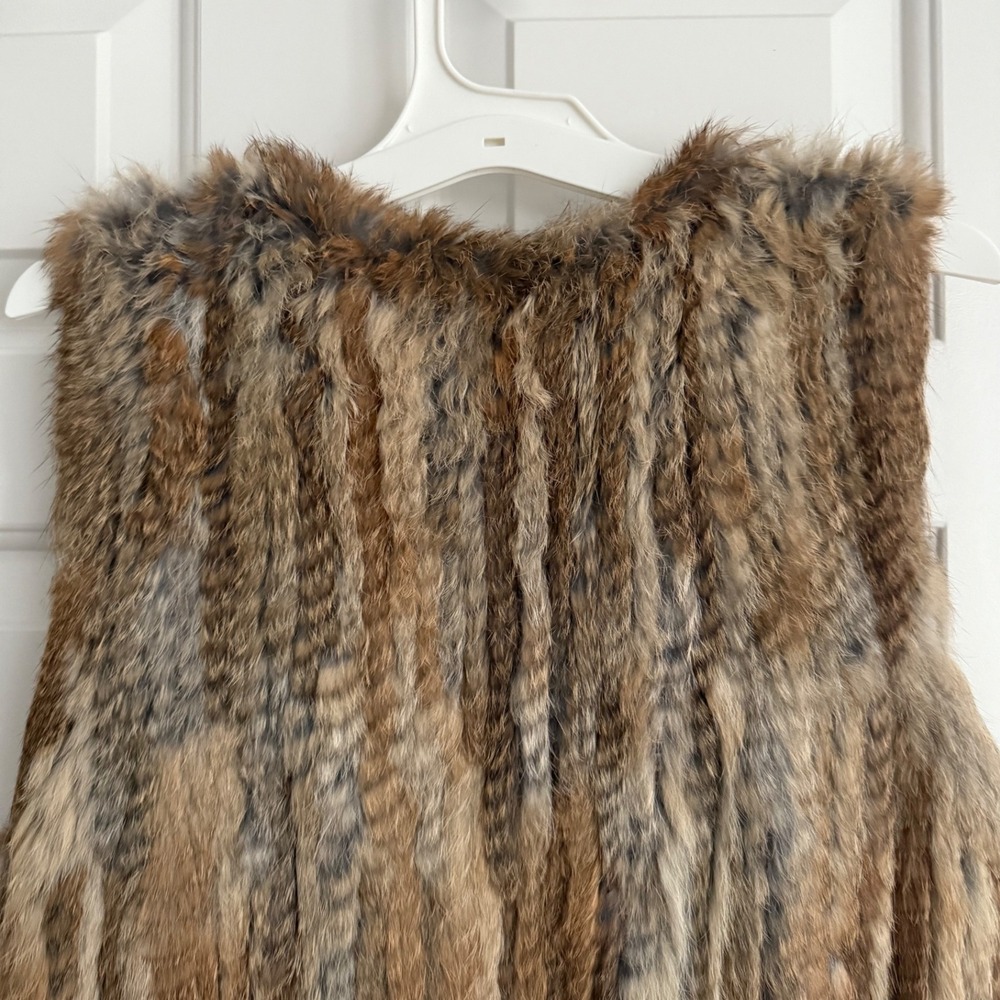 525 America Luxe Genuine Rabbit Fur Vest Brown Size Small – Excellent Condition - Picture 5 of 8